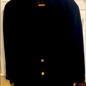 BrooksBrothers 46L Navy Sport Jackt Blzer Gold But